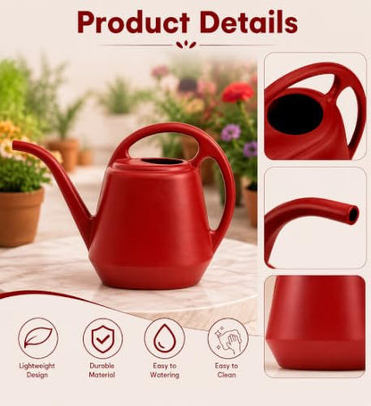 Fasmov Plastic Watering Can, Burnt Red, 1-Gallon