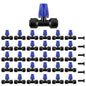Kalolary 30Pcs Push-to-Fit Drip Irrigation Spray Emitters for 1/4" Tubing - size: 1/4” Push-to-Connect Tee- Misting- 30P Blue