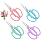 4PCS Flower Scissors, Stainless Steel Garden Shears (Slender) - size: 4PCS Slender