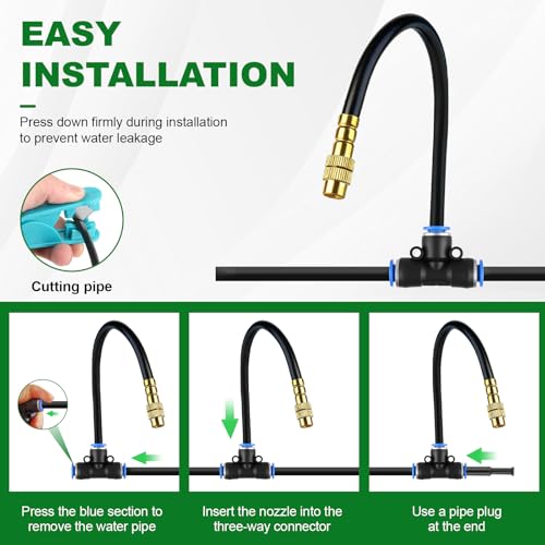 30FT Drip Irrigation System, 1/4" Garden Watering Misting System for Plant - size: 30FT