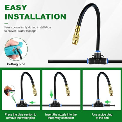 30FT Drip Irrigation System, 1/4" Garden Watering Misting System for Plant - size: 30FT