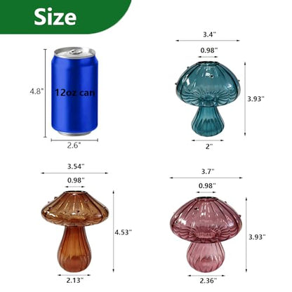 Glass Mushroom Vase Propagation Planter - Set of 3 Propagation Stations