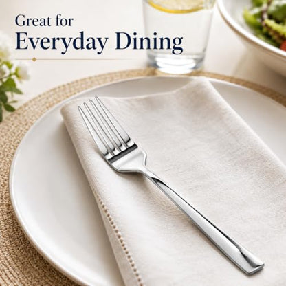 SANTUO 8-Piece Dinner Fork Set, Stainless Steel Forks, Mirror Polished Dishwasher Safe Table Forks for Home Kitchen Apartment Restaurant and Daily Meals - size: 7.9 Inches Dinner Fork 8pcs