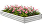 8x4x1FT Galvanized Raised Garden Bed, Metal Planter, Silver,1 Pack - size: 8x4x1FT