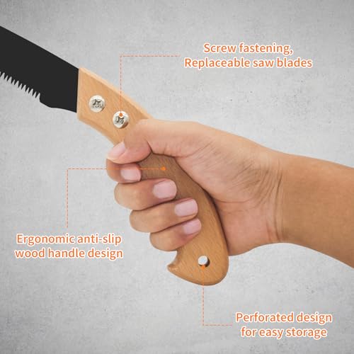 BOOSDEN 11" Pruning Saw, Japanese Hand Saw for Tree Trimming/Wood Cutting
