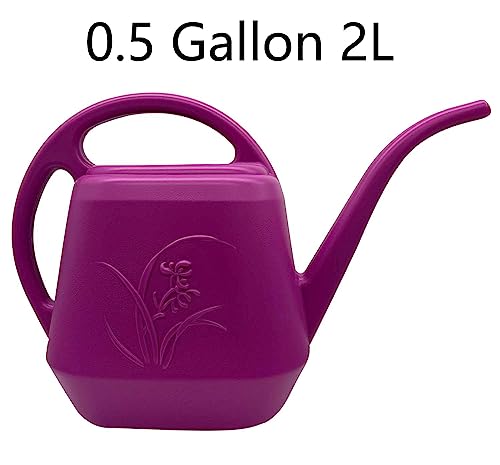 Plant Watering Can - Plastic for Indoor and Outdoor Home Plant - 1/2 Gallon - Rose Red - color: Rose Red