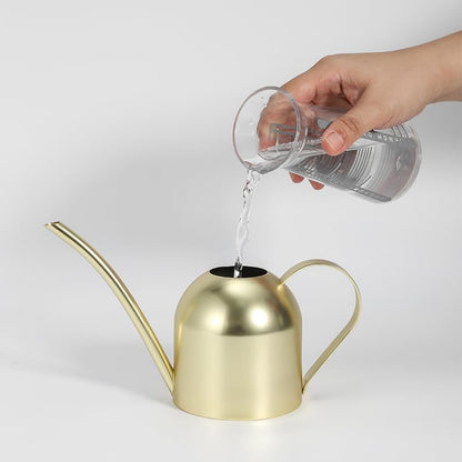 Gold Watering Can for Indoor Plants, 450ml/15oz Metal - size: Gold 15 oz