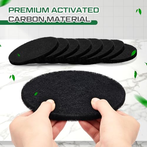 Pangda 8 Pack Oval-Shaped Charcoal Filters for Compost Bucket Countertop Bin Pails in Indoor, Activated Charcoal Filter Dimensions Approx 6-1/2 x 5 Inches 3/8 Inch Thick