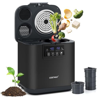 COSTWAY 4L Electric Composter for Kitchen with Auto-Cleaning, LED Display