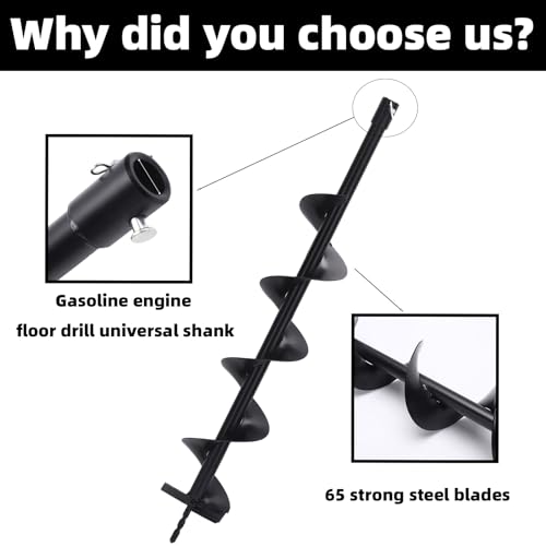 Garden Planting Auger Drill Bit, 1.57 x 31.5 Extra-Long Soil Digging Tool with Tungsten Carbide Tip, Bulb Planter Attachment for Cordless Drill