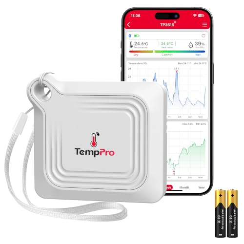 TempPro TempAir Bluetooth Thermometer Hygrometer, 260 ft Temperature Sensor