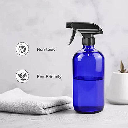 Glass Spray Bottles for Cleaning - 16 oz Refillable Spray Bottles for Hair - color: Blue