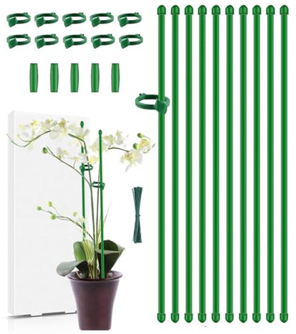 Plant Stakes,MAFONE 10Pcs 15Inch Adjustable Length Plant Support Stakes