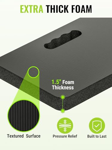 WORKPRO Extra Thick Kneeling Pad, 17.5 x 11 x 1.5 in, Black - color: Black, size: 1 Pack