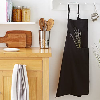 DII Everyday Basic Kitchen Collection - color: Black, size: Plus Size Chef Apron