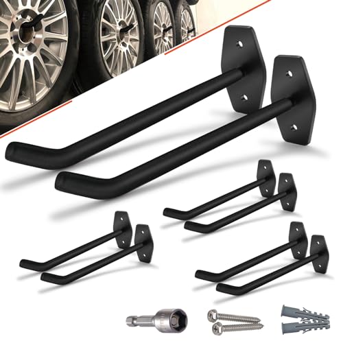 8 Pack 10-Inch Heavy Duty Garage Hooks, Tire Wall Mount, Black - color: 8 Pack – Black