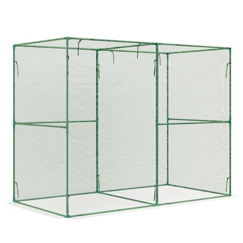 BPS Crop Cages for Garden Plant, 8x4x6 Ft Plant Netting Protection Tent with Zippered Door for Plants, Raised Garden Bed Cover with Frame for Vegetables, Fruits and Flowers - size: 8'x4'x6'