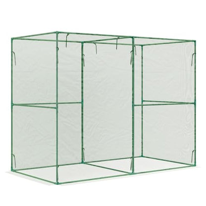 BPS Crop Cages for Garden Plant, 8x4x6 Ft Plant Netting Protection Tent with Zippered Door for Plants, Raised Garden Bed Cover with Frame for Vegetables, Fruits and Flowers - size: 8'x4'x6'