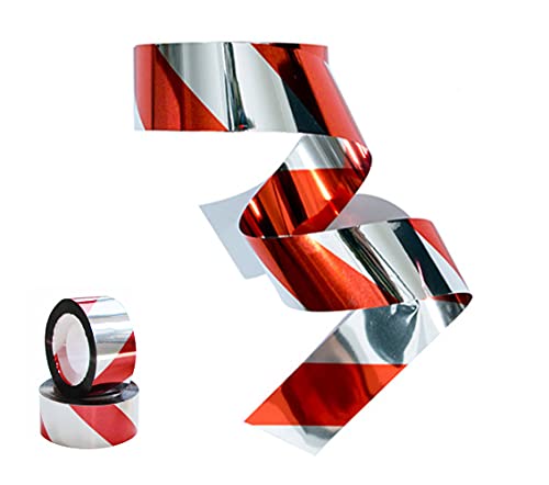 SUJAYU Bird Scare Tape, 2 Pack 1''x260FT Red Spiral Double Sided Repellent Deterrent Reflective Tape for Scaring Birds Away… (Red) - color: Red-2Pcs