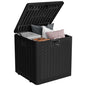 IDEALHOUSE 28 Gal Waterproof Blow Molded Resin Deck Box, Black - color: Black, size: 28 Gallon