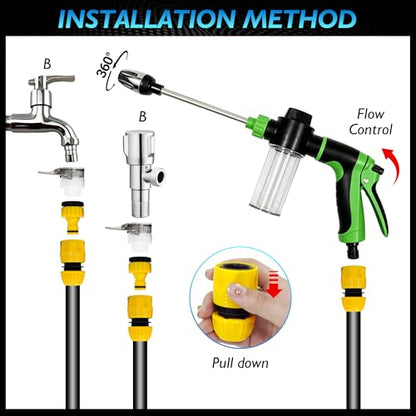 Hose Hawk Pro Pressure Washer,with Foam Pot,3 Spray Modes(Green)