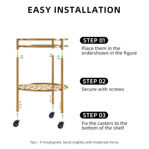 Rolling Plant Stand, 2 Tier Plant Caddy with Wheels 2 Pack Gold - color: gold
