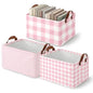 Britimes Pink Storage Baskets for Gifts, Toy Storage Bins Box, 3 Pack - color: Pink Checkered