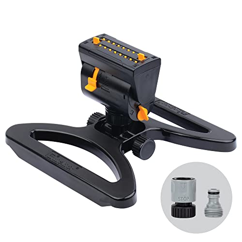 Melnor 65131AMZ MiniMax Turbo Oscillator Sprinkler, 4000 sq. ft., 4-Way Adjustable, Quick Connect Bundle, Black, Yellow (Pack of 12) - style: QuickConnect Set (Pack of 12)