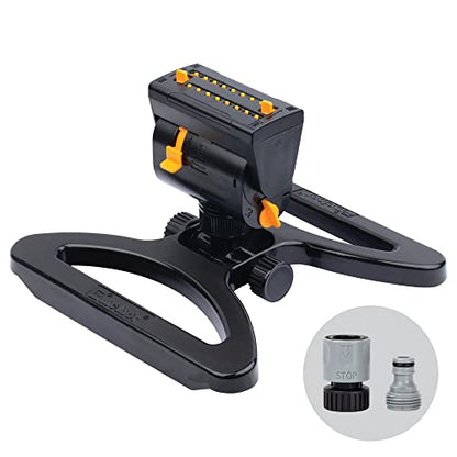 Melnor 65131AMZ MiniMax Turbo Oscillator Sprinkler, 4000 sq. ft., 4-Way Adjustable, Quick Connect Bundle, Black, Yellow (Pack of 12) - style: QuickConnect Set (Pack of 12)