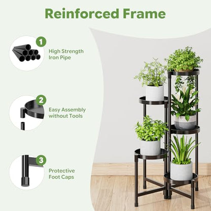 Simple Trending Plant Stand, Corner Plant Shelf with 5 Rotating Trays