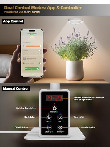 GLOWRIUM Smart Grow Lights for Indoor Plants, Full Spectrum LED Plant Light - color: White-1