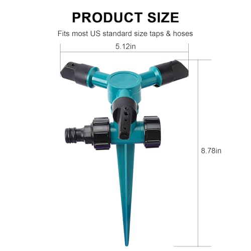360 Degree Rotating Lawn Sprinkler - Ideal for Lawns, Gardens, Yards, Grass Watering with Powerful Spraying（2 Pack）