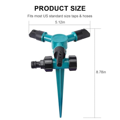 360 Degree Rotating Lawn Sprinkler - Ideal for Lawns, Gardens, Yards, Grass Watering with Powerful Spraying（2 Pack）