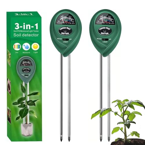 2 Pack Soil Tester, 3-in-1 Plant Moisture Meter Light & PH Tester - color: Green-2PCS