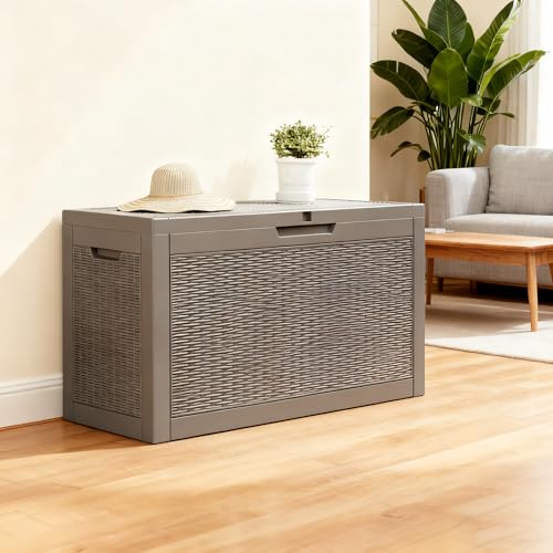 60 Gallon Outdoor Storage Box Waterproof Deck Box Patio Storage - color: Gray, style: 60Gallon