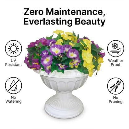 Qfglly 6 Bundles Artificial Morning Glories Silk UV Resistant12 Outdoor