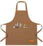 Teskyer Canvas Kitchen Apron with 4 Pockets, Brown