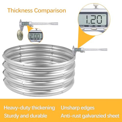 Galvanized Garden Bed Kit for Vegetables/Herbs/Flowers 4x4x1 Outdoor Raised Planter Box - size: 4X4X1