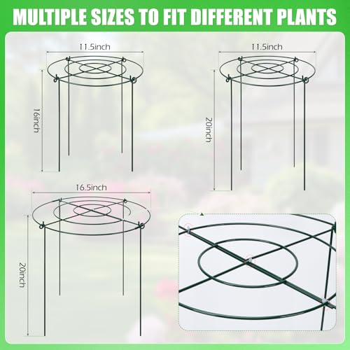 8 Pack Peony Cages and Supports, 16.5 x 20 Inch Plant Support Cage Set - size: 8 Pack- 16.5*20"