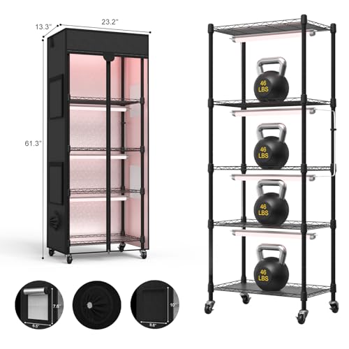 Indoor Greenhouse with Grow Light with 96W, 5 Tier 23.2" L×13.3" W×61.3" H