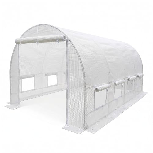 BenefitUSA Replacement Cover for Greenhouse (16'x7'x7', White, 1-Door) - size: 16'x7'x7', White, 1-door