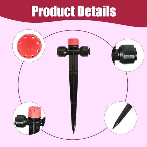 28Pcs Drip Irrigation Emitters for 1/4" Irrigation Tubing - color: RED