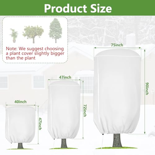 2 Pack Rounded Top Plant Covers Freeze Protection, 47"X72" Winter, White - size: White-47x72in-2PCS