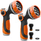Garden Hose Nozzles,Hose Spray Nozzle with Adjustable 10 Watering Patterns - color: Orange&Orange