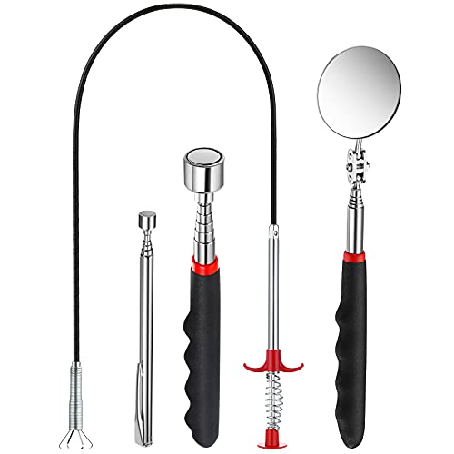 Patelai 4 Pcs Telescoping Magnet Pickup Tool, Claw Grabber Mirror
