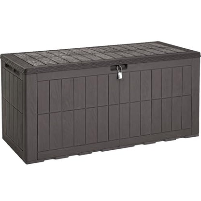 YITAHOME 134 Gallon Large Deck Box - color: Dark Brown, size: 134 Gallon