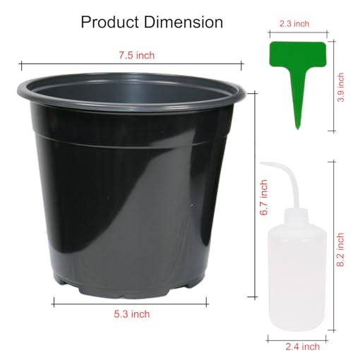 32-Pack 1.5 Gallon Nursery Pots, Thickened Soft Seed Starting Container for Indoor Outdoor Plants,Seedlings, Vegetables, Succulents and Cuttings (Black)