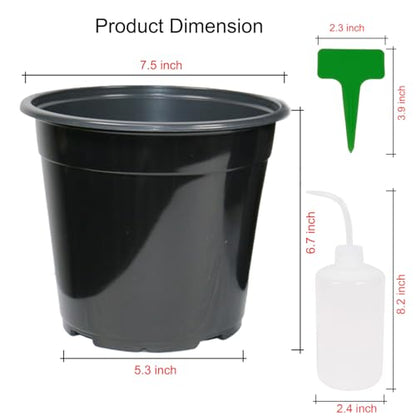 32-Pack 1.5 Gallon Nursery Pots, Thickened Soft Seed Starting Container for Indoor Outdoor Plants,Seedlings, Vegetables, Succulents and Cuttings (Black)