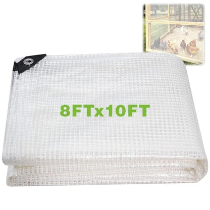 8x10Ft Clear Greenhouse Plastic Covering Tarp for Chicken Coop(16mil) - size: 8x10FT