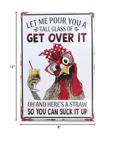 Metal Signs for Outside and Inside, 8 x 12 In, Funny Tin Wall Art - color: Let Me Pour You